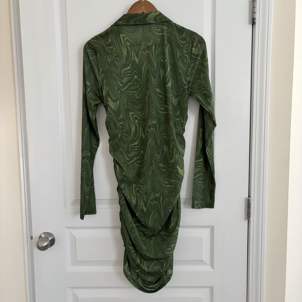 Good American Pesto Swirl Bodycon Mini Dress Sz 3 Large - Picture 4 of 9